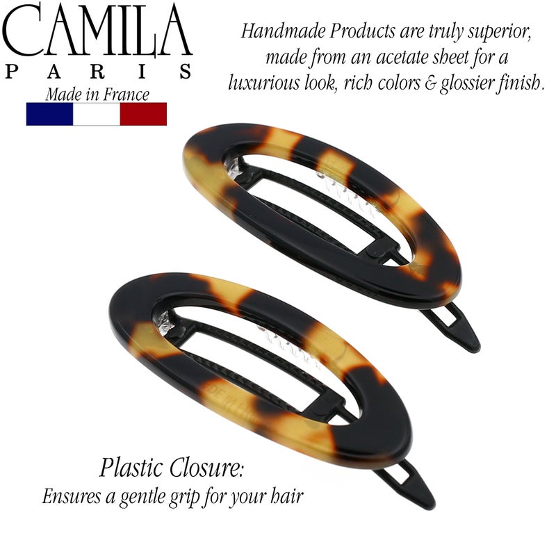 Camila Paris CP1993/2 French Hair Barrette Clip for Women, Handmade, Side Slide-in Metal-Free Closure Strong Hold Grip Hair Clips for Girls, No Slip Durable Styling Hair Accessories, Made in France - Image 5